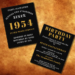 70th Birthday 1954 Black Gold Personalized For Him<br><div class="desc">Elegant Black and Gold 70th Birthday Invitation - Create Your Own Personalized Design. Setting the stage for a remarkable celebration starts with the perfect invitation. Our elegant black and gold 70th birthday invitation is the perfect choice for this milestone event. Bathed in black for a touch of sophistication and adorned...</div>