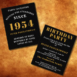 70th Birthday 1954 Black Gold Personalized For Him Flyer<br><div class="desc">Elegant Black and Gold 70th Birthday Invitation - Create Your Own Personalized Design. Setting the stage for a remarkable celebration starts with the perfect invitation. Our elegant black and gold 70th birthday invitation is the perfect choice for this milestone event. Bathed in black for a touch of sophistication and adorned...</div>