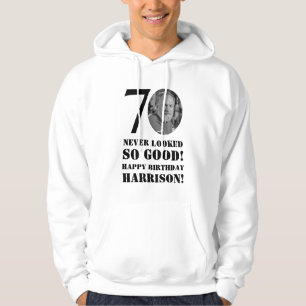 70th Birthday 70 Never Looked So Good Custom Photo Hoodie