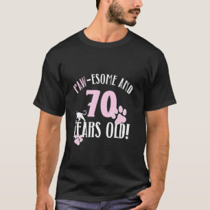 70th Birthday 70 Years Old Cat Mom Cat Lover Birth T-Shirt