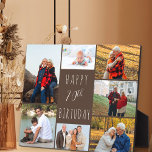 70th Birthday 7 Photo Collage Warm Brown Plaque<br><div class="desc">Say Happy 70th Birthday with a personalized photo plaque. The photo template is set up for you to add 7 of your favourite photos which are displayed in a photo collage around the birthday greeting. The wording simply reads "Happy 70th Birthday" in casual typography. "70th" is actually editable if you...</div>