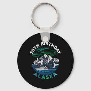 70th Birthday Alaska North Lights Family Cruise Sq Keychain