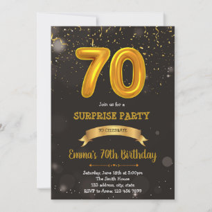 70th birthday anniversary theme invitation