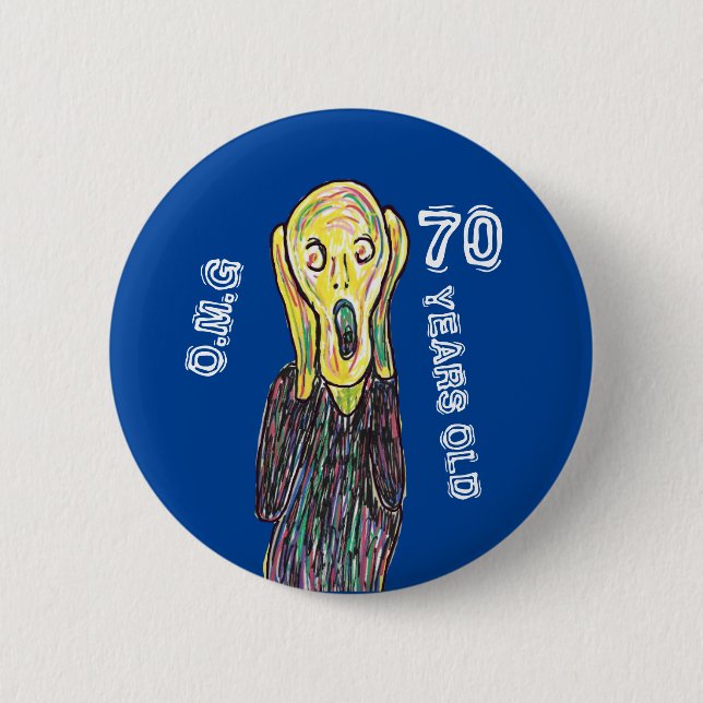 70th birthday artist painter 70 years 2 inch round button (Front)