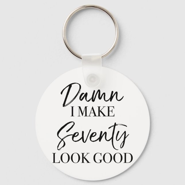 70th Birthday Attitude Keychain (Front)