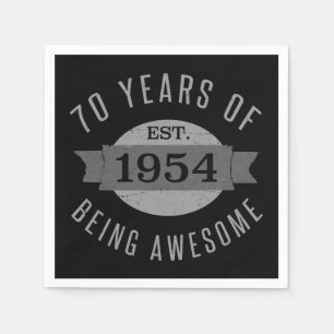 70th Birthday Awesome 1954 Napkin