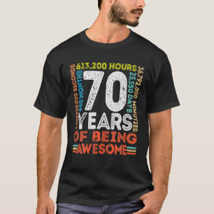 70th Birthday Awesome 70 Years Old Vintage Retro T-Shirt