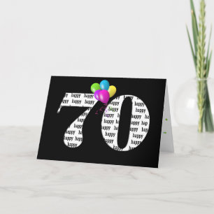 70th birthday balloon bouquet card
