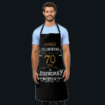 70th Birthday Black Gold Legendary Funny Apron<br><div class="desc">A personalized elegant wine bottle label that is easy to customize for that special birthday party occasion.</div>