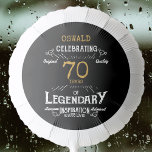 70th Birthday Black Gold Legendary Retro<br><div class="desc">A personalized elegant balloon that is easy to customize for that special 70th birthday party. The retro black and gold design adds a touch of refinement to that special celebration.</div>