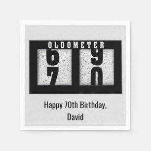 70th Birthday Black Odometer Napkin