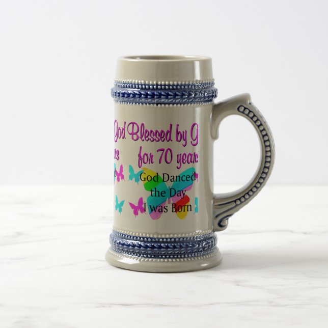 70TH BIRTHDAY BLESSING BEER STEIN (Right)