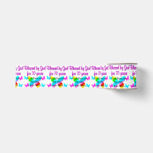 70TH BIRTHDAY BLESSING GROSGRAIN RIBBON