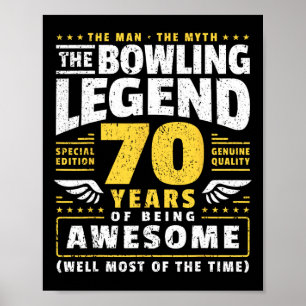 70th Birthday Bowling 70 Years Old Bowler  Poster