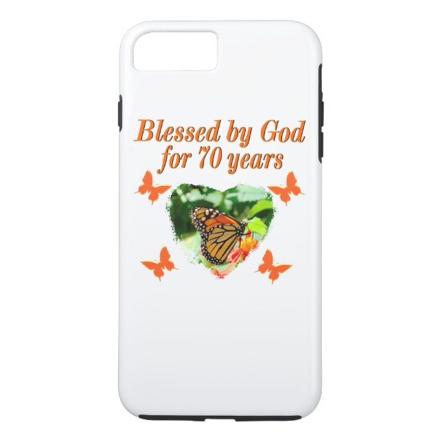 70TH BIRTHDAY BUTTERFLY PHOTO DESIGN Case-Mate iPhone CASE (Back)