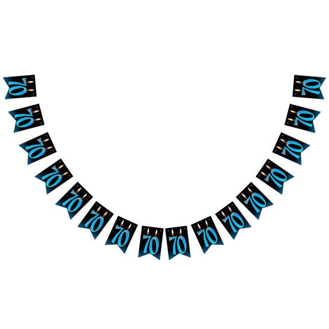 70th birthday candles with eyeballs bunting flags (All)