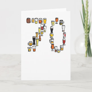 70th birthday card, beer card