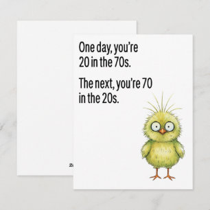 70th Birthday Card for Dad Funny Aging Bird