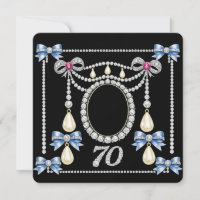 70th Birthday Card Personalise it Jewels diamonds