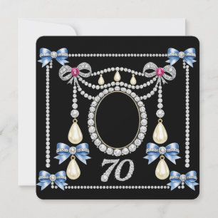 70th Birthday Card Personalise it Jewels diamonds