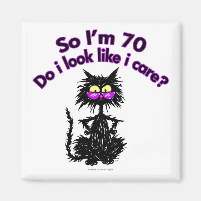 70th Birthday Cat Gifts Magnet (Front)
