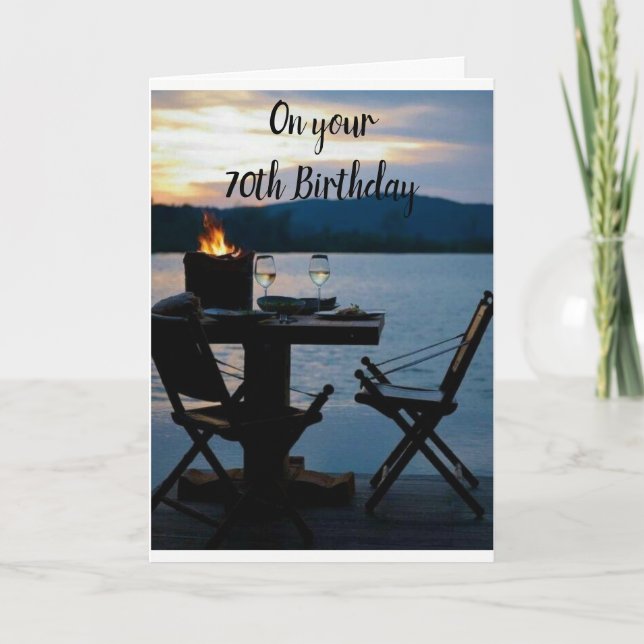 "70th BIRTHDAY" CELEBRATE LAKE STYLE Card (Front)
