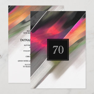 70th Birthday Celebration Abstract Painting Invitation