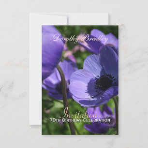 70th Birthday Celebration Anemone Custom Invite