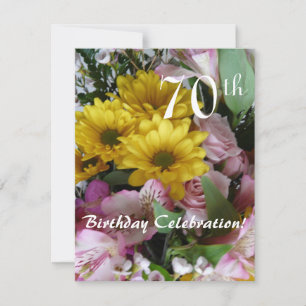70th Birthday Celebration!-Party/Floral Bouquet Invitation