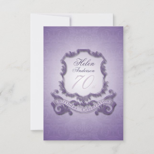70th Birthday Celebration Vintage Frame Invitation (Front)