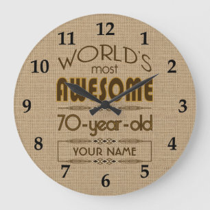 70th Birthday Celebration World Best Fabulous Large Clock