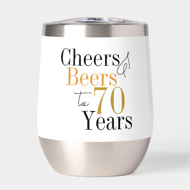 70th Birthday Cheers Beers Party Favor  (Avant)