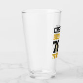 70th Birthday Cheers & Beers to 70 Years Funny Glass (Right)