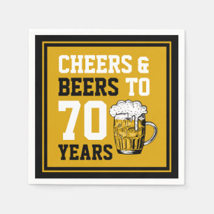 70th Birthday Cheers & Beers to 70 Years Funny  Napkin