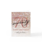 70th Birthday Chic Glitter Ombre Card