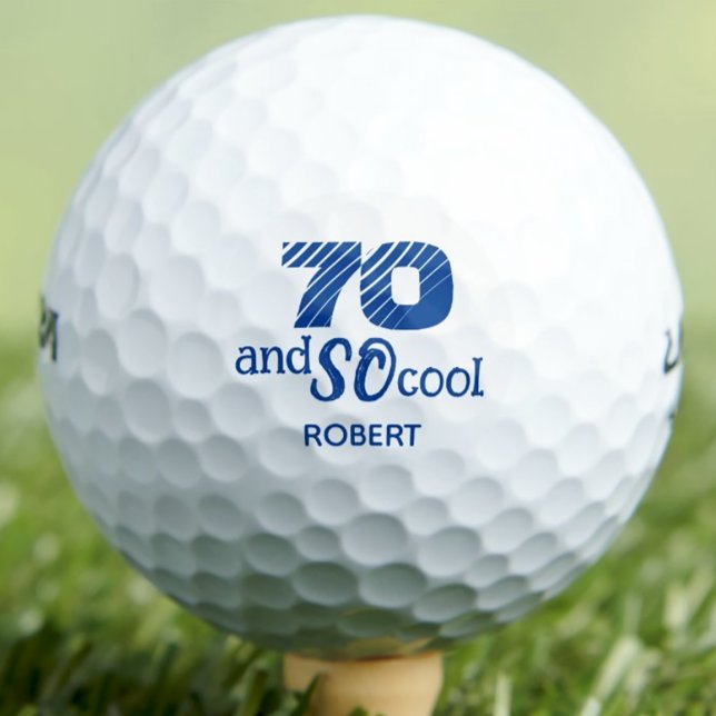 70th Birthday Coworker Gift – Blue Cool 70 Years Golf Balls (Creator Uploaded)