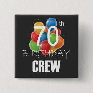 70th Birthday Crew 70 Party Crew Group Square 2 Inch Square Button