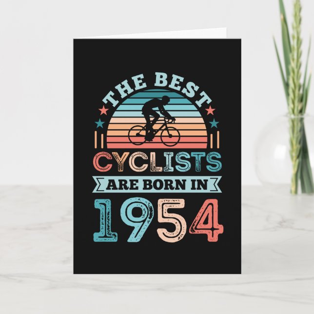 70th Birthday Cycling Gift Best Cyclist born 1954 Card (Front)