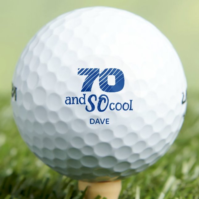70th Birthday Dad Gift – Awesome SO Cool Blue Golf Balls (Creator Uploaded)