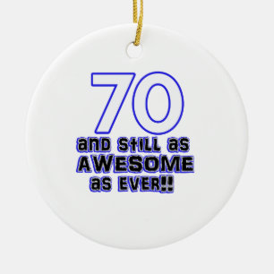 70th birthday design ceramic ornament