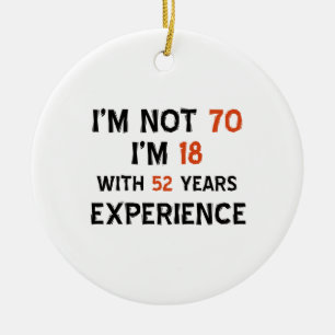 70th birthday designs ceramic ornament