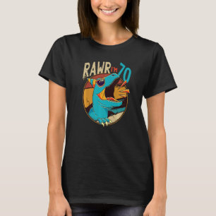 70th Birthday Dinosaur 70 Years Old Dinosaur Birth T-Shirt