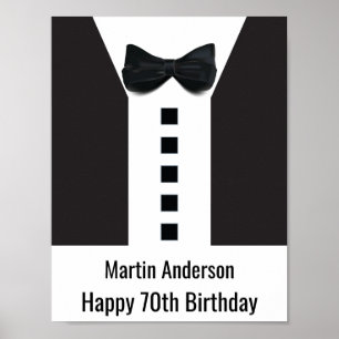 70th Birthday 🎉 Elegant Tuxedo  Poster
