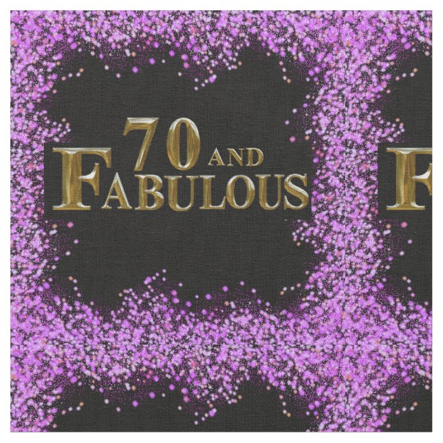 70th Birthday  Fabric (Close Up)