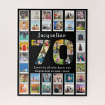 70th Birthday Family Photo Template Black<br><div class="desc">Make that birthday gift a very special memories keepsake with this wonderful photo collage jigsaw puzzle. Add your favourite images to create a heartfelt and touching present.</div>