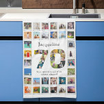 70th Birthday Family Photo Template Kitchen Towel<br><div class="desc">Make that birthday gift a very special memories keepsake with this wonderful photo collage kitchen towel. Add your favourite images to create a heartfelt and touching present.</div>