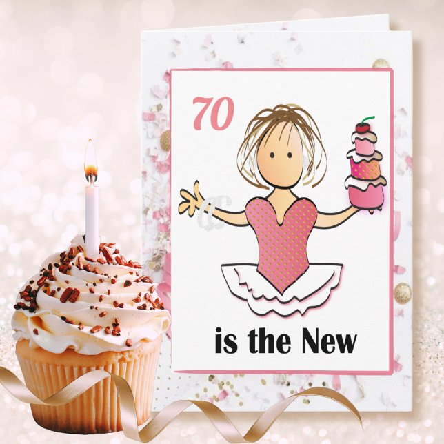 70th Birthday Female Cartoon 70 and Fabulous    Card (Creator Uploaded)