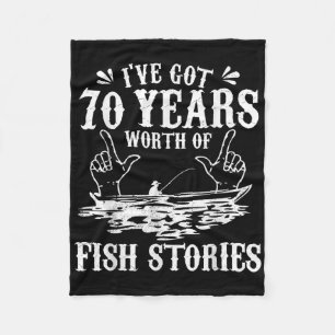 70th Birthday Fisherman T Shirt Funny B Fishing Gi Fleece Blanket