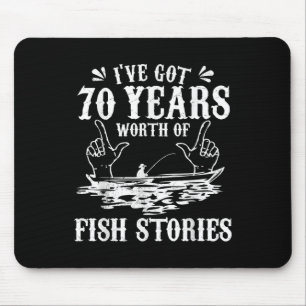 70th Birthday Fisherman T Shirt Funny B Fishing Gi Mouse Pad