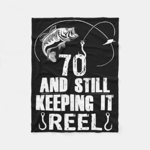 70th Birthday Fishing 70 Years Old Fisherman Gift Fleece Blanket